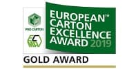 Logo und LInk zum European Carton Excellence Award 2019 Gold Award