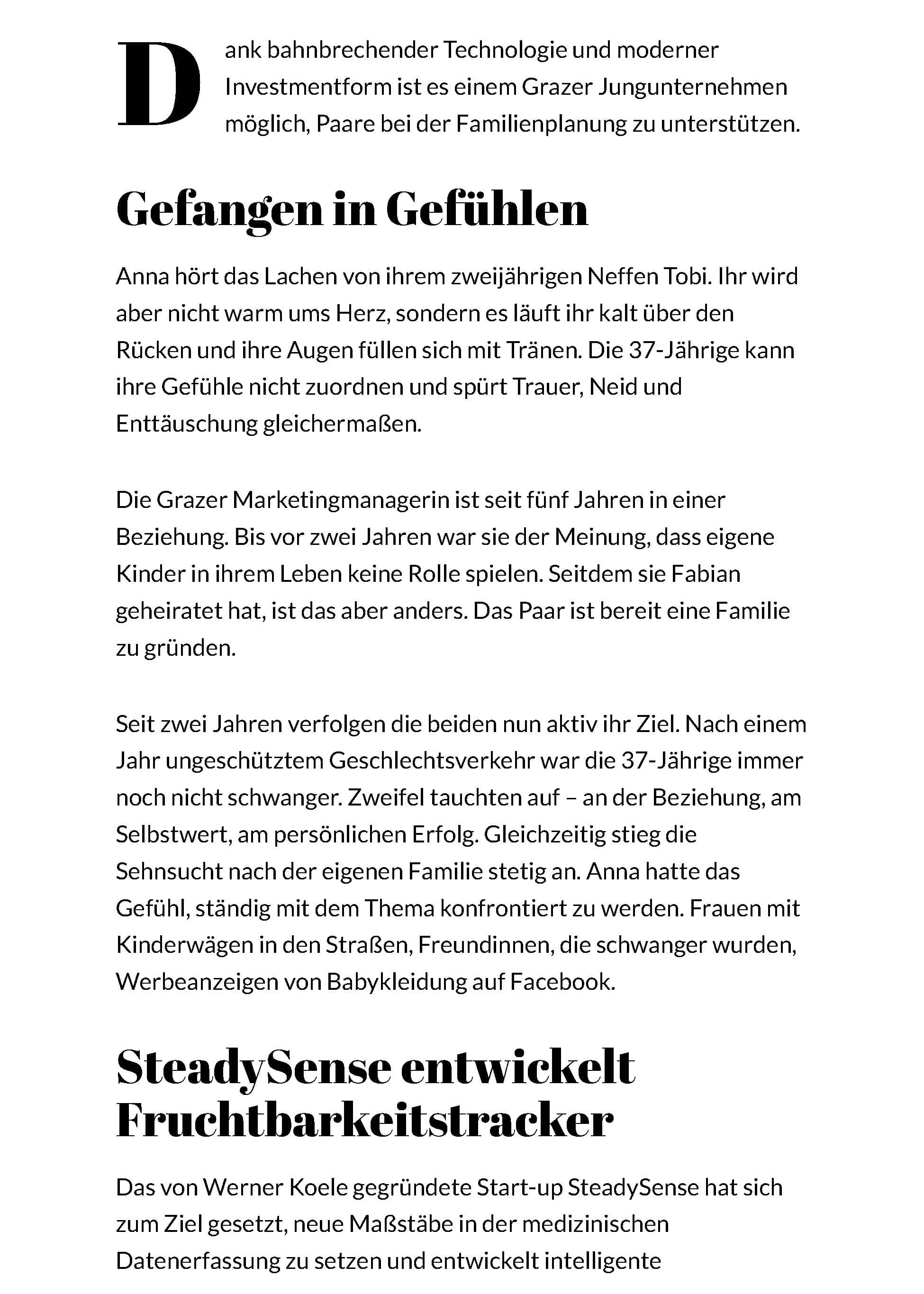 Magazin 40plus on 4. April 2019 writes about femSense, page 2