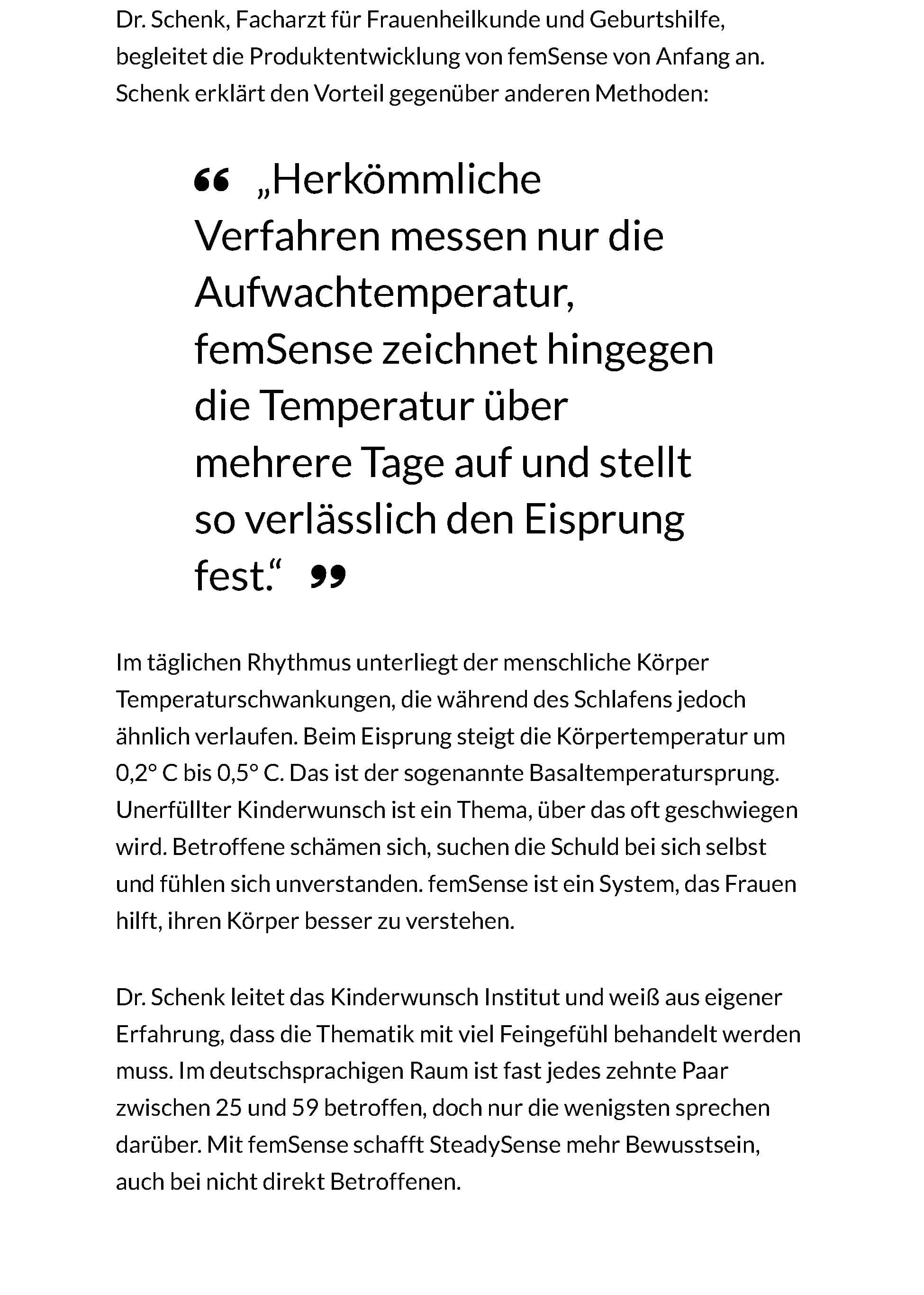 Magazin 40plus on 4. April 2019 writes about femSense, page 4